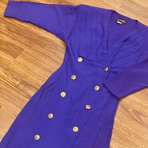 Violet Vintage Button Dress